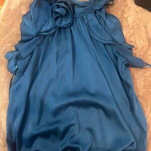 Elegant Blue Sleeveless Blouse